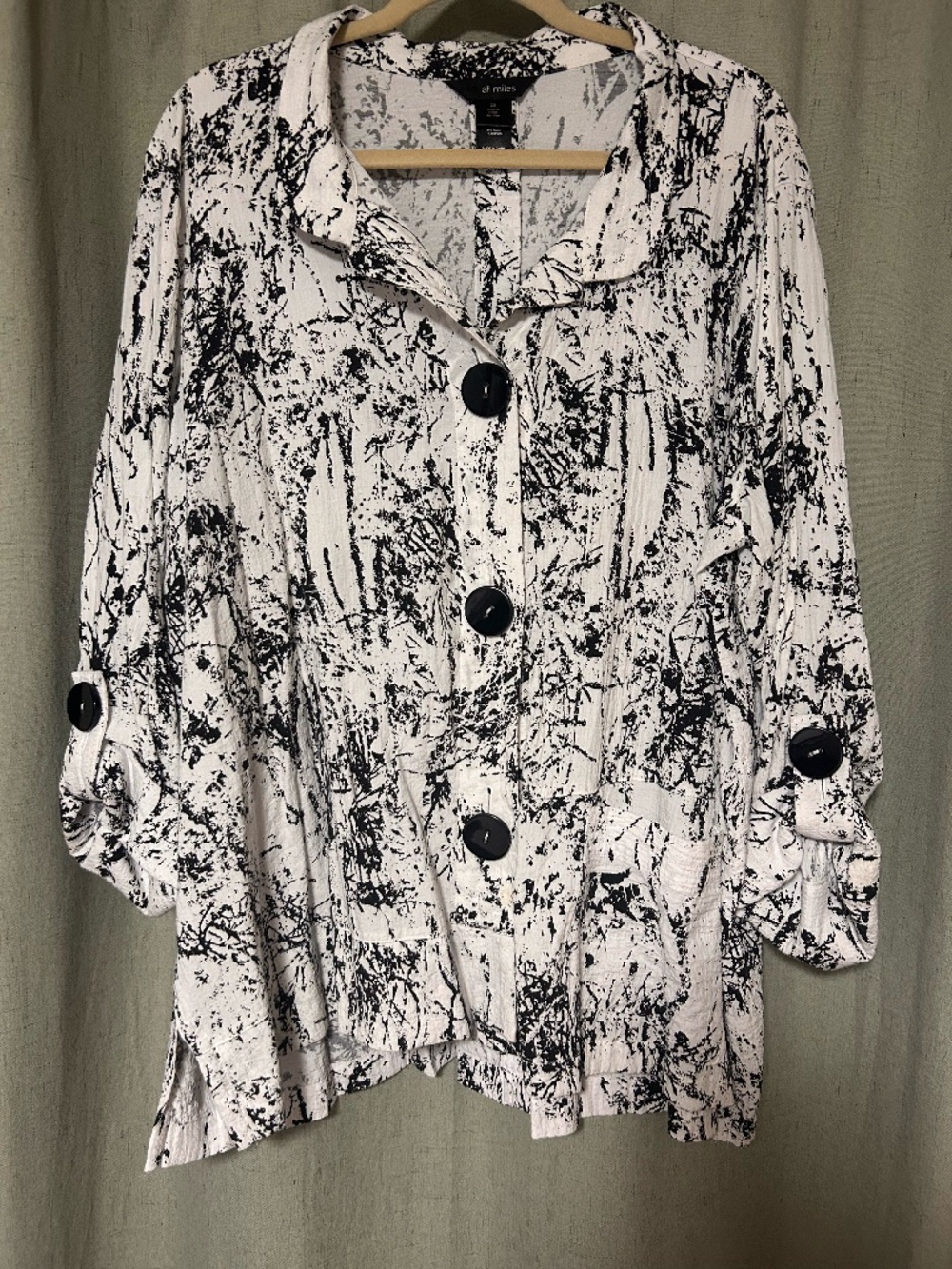 Ali Miles, Black and White Blouse, 2XL